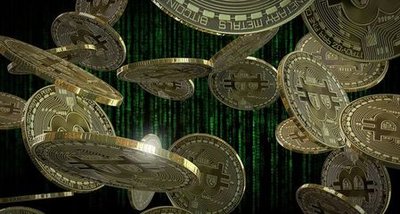 Rack of mining machines in a modern hosted mining farm