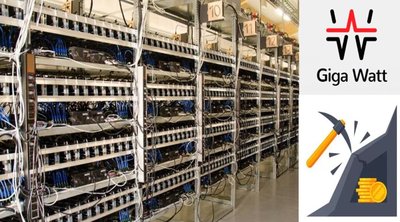 A large mining farm with numerous ASIC miners