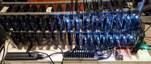 An illustration of a mining rig undergoing routine maintenance in a professional hosting environment
